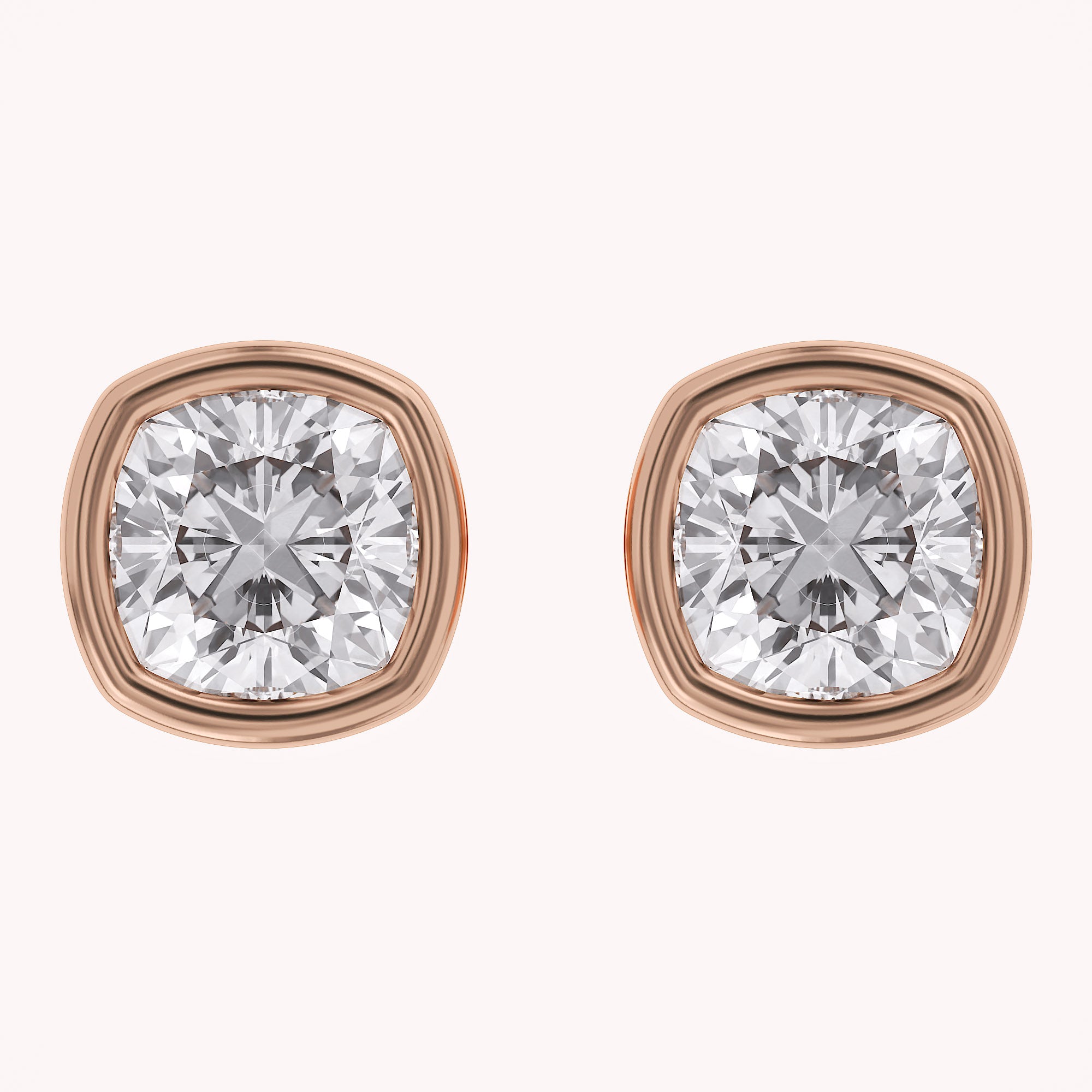Cushion-Cut Solitaire Stud Earrings | Lab-Grown Diamond