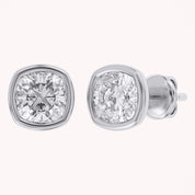 Cushion-Cut Solitaire Stud Earrings | Lab-Grown Diamond