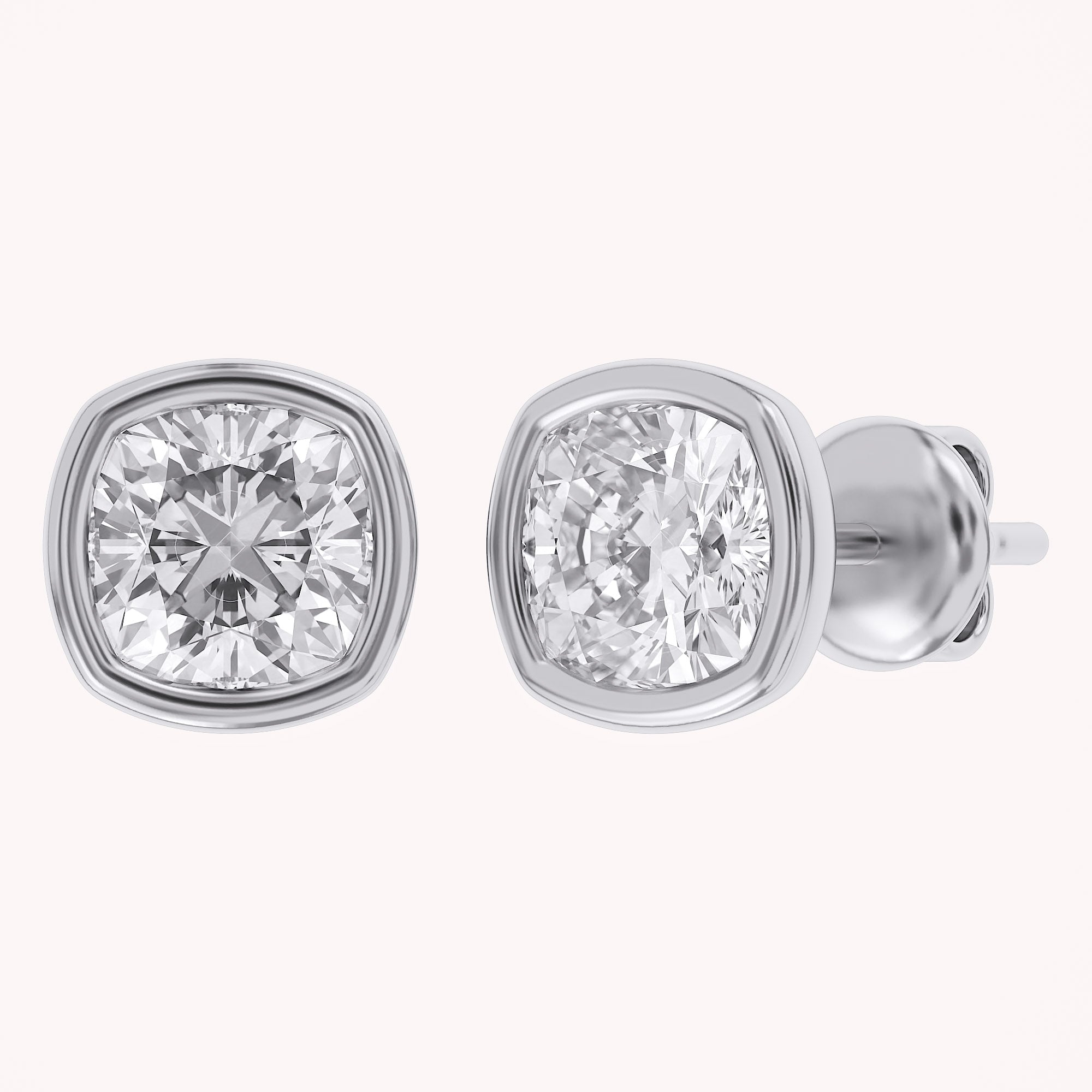 Cushion-Cut Solitaire Stud Earrings | Lab-Grown Diamond