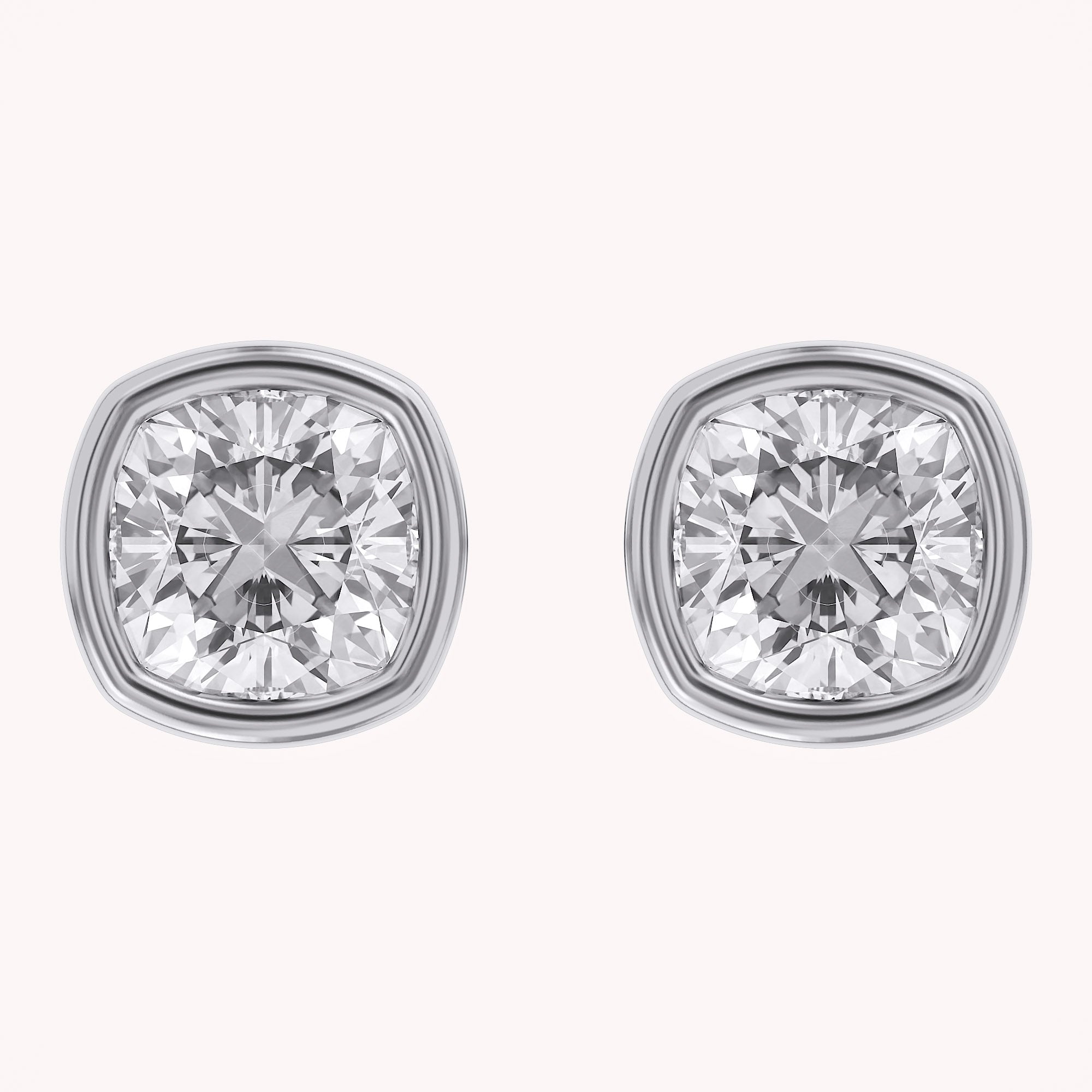 Cushion-Cut Solitaire Stud Earrings | Lab-Grown Diamond