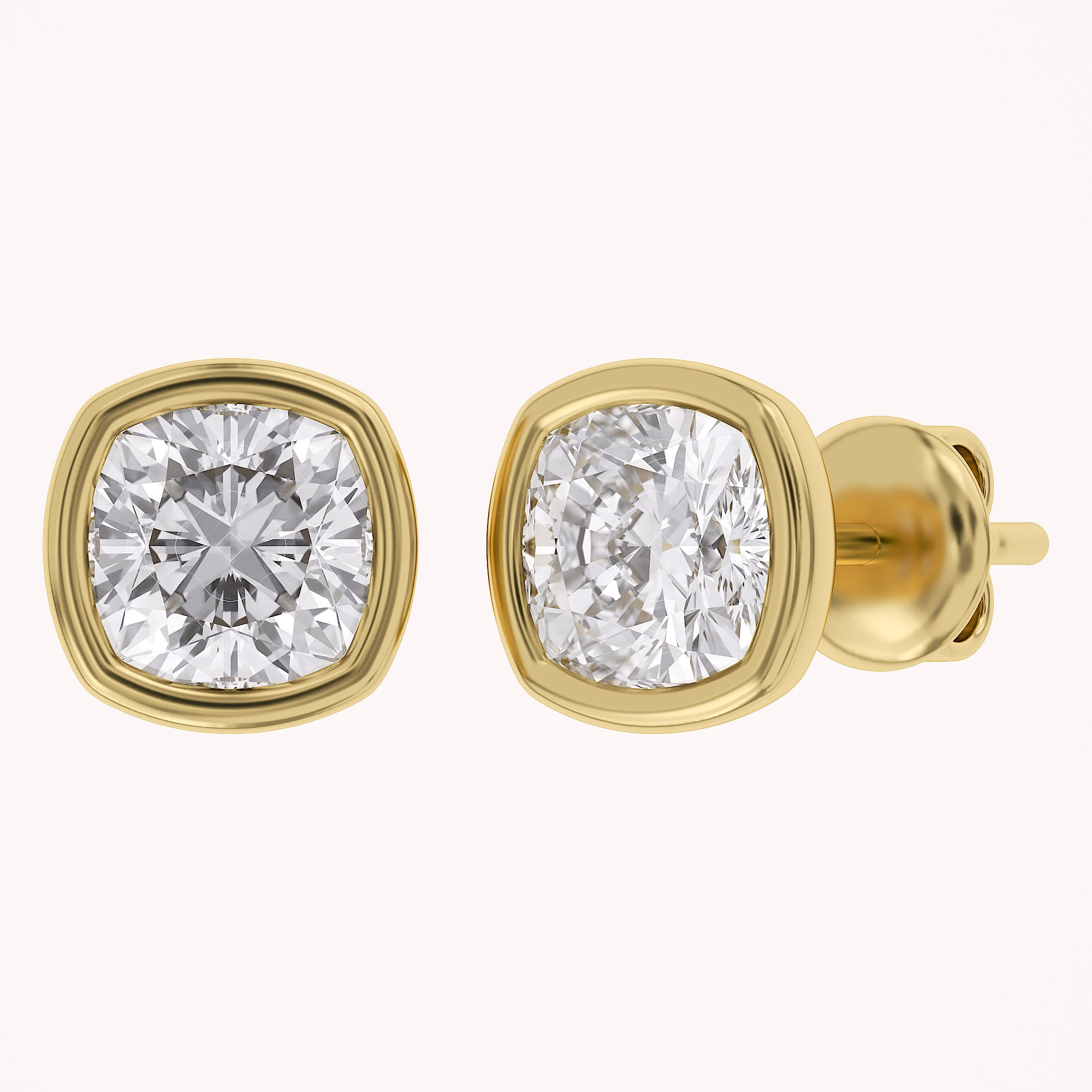 Cushion-Cut Solitaire Stud Earrings | Lab-Grown Diamond