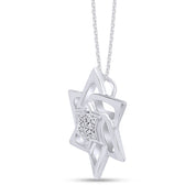 14K Solid Gold Star of David Pendant Necklace