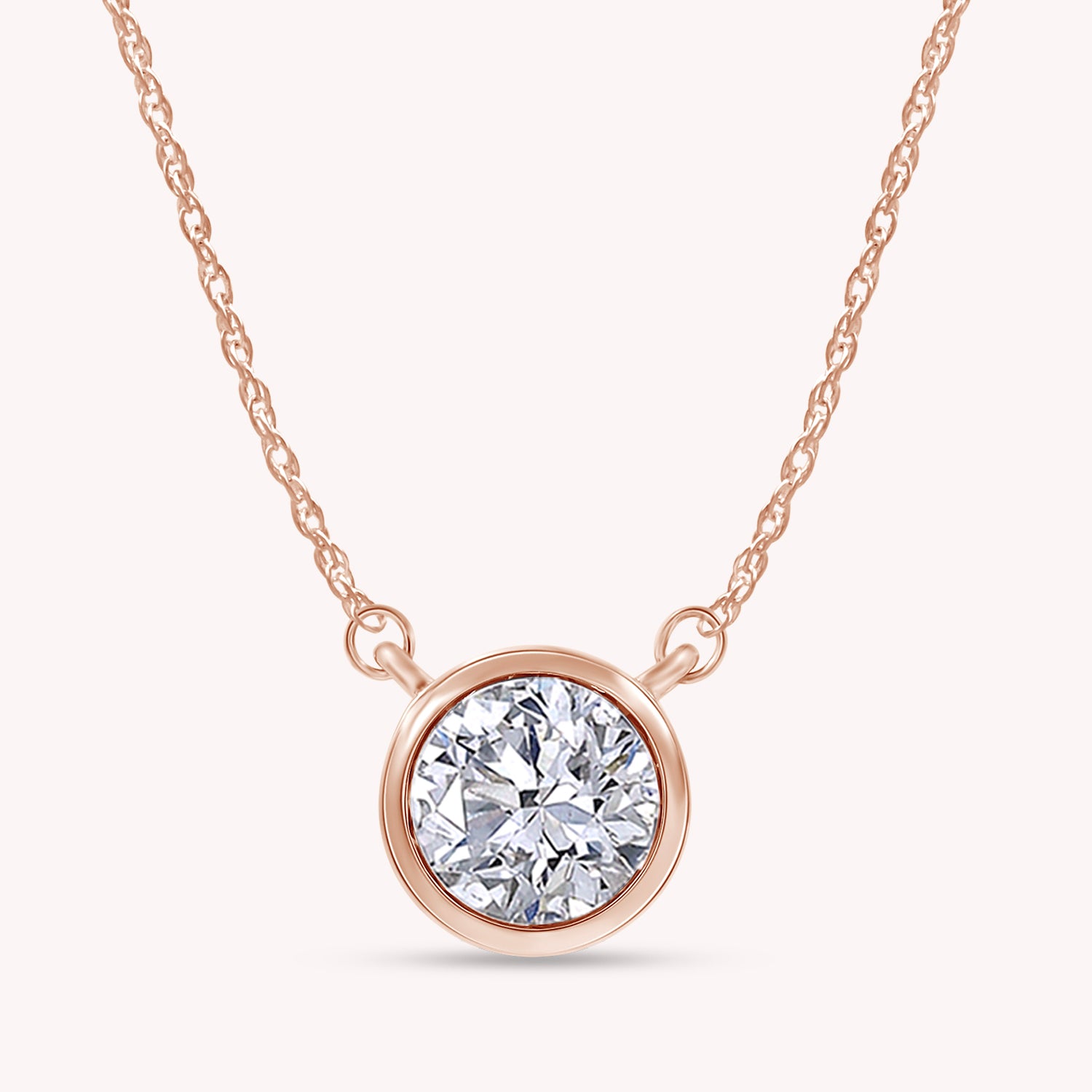 Solitaire 1.00 Carat Lab-Grown Diamond Pendant Necklace