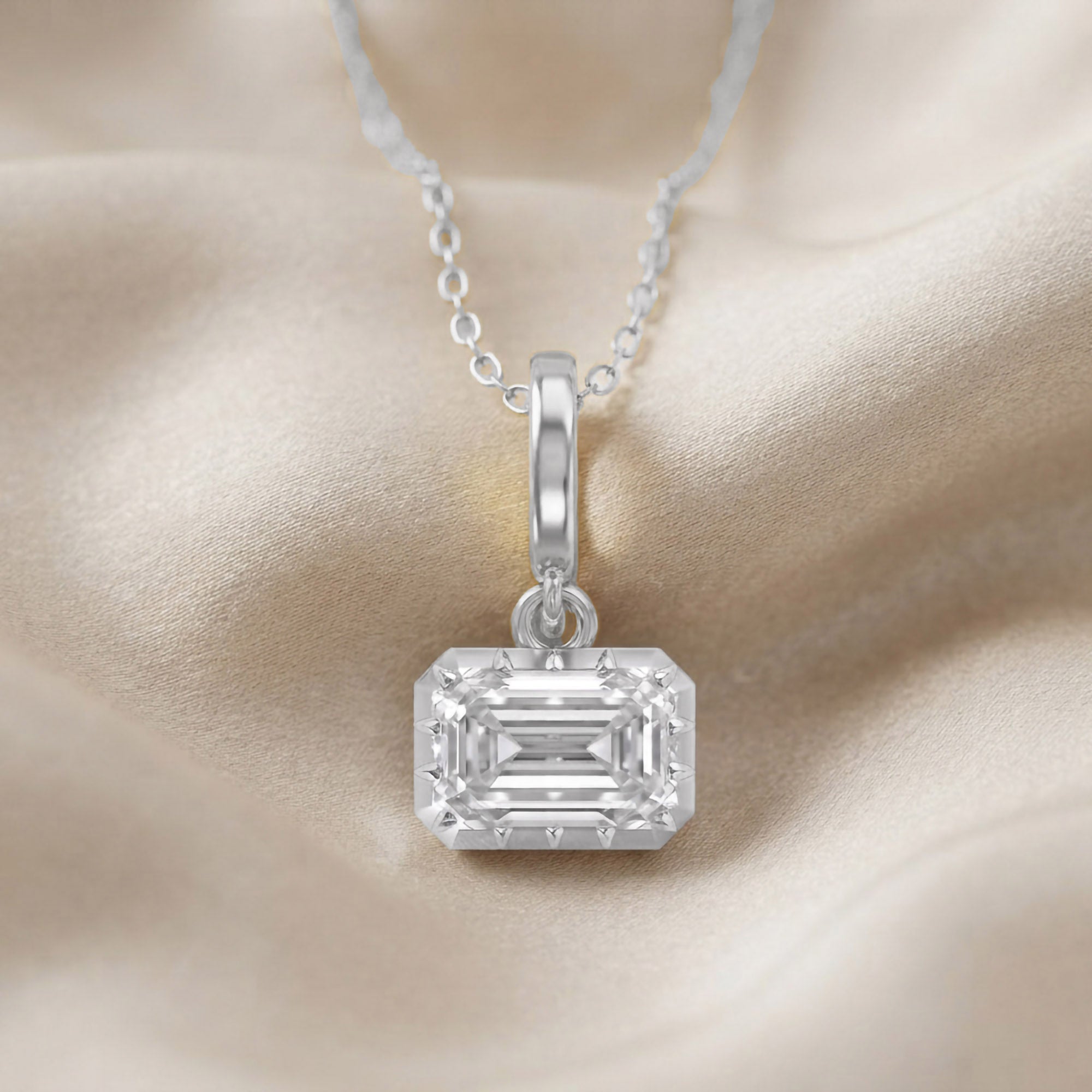 Celestia Emerald Cut Lab Grown Diamond Pendant
