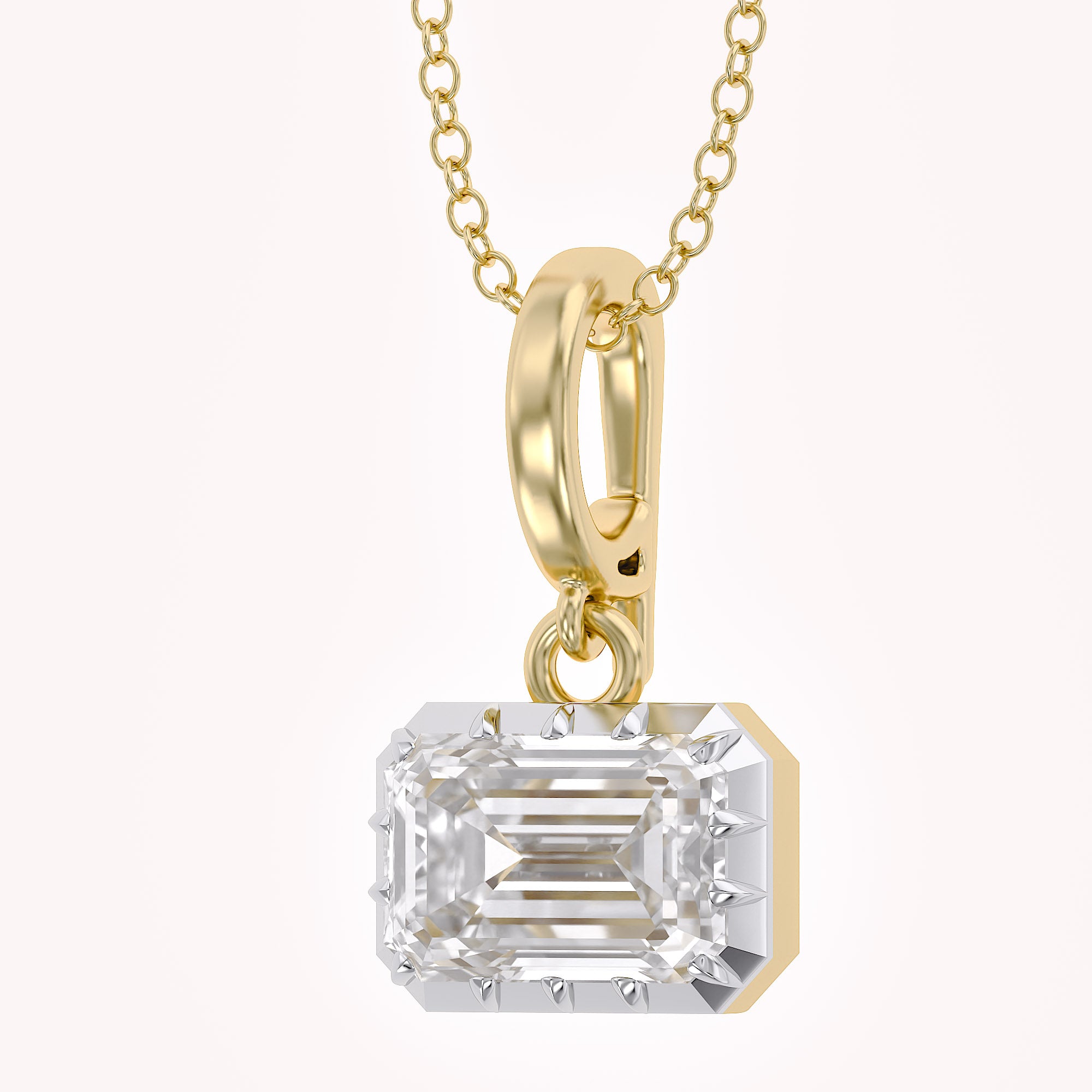 Celestia Emerald Cut Lab Grown Diamond Pendant