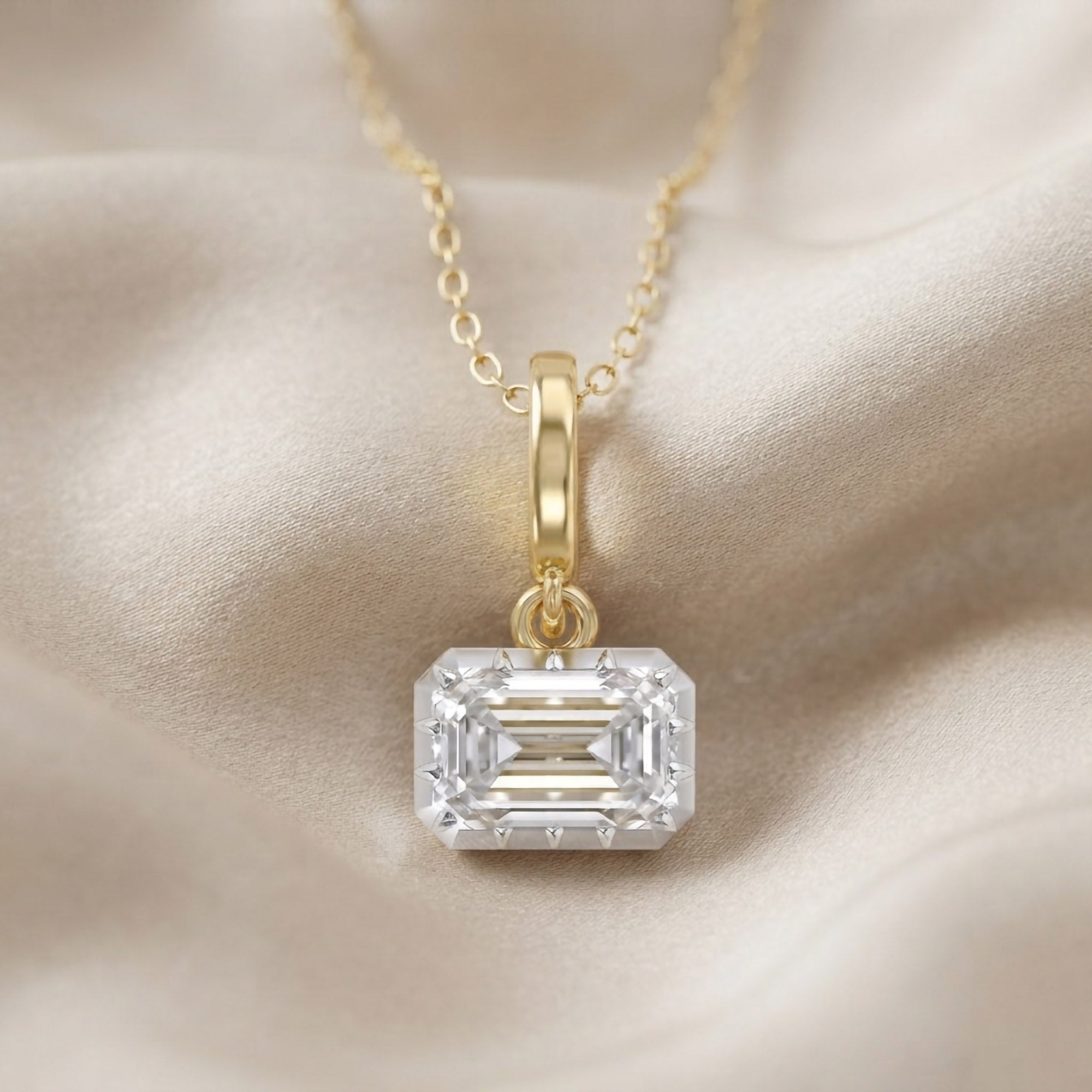 Celestia Emerald Cut Lab Grown Diamond Pendant