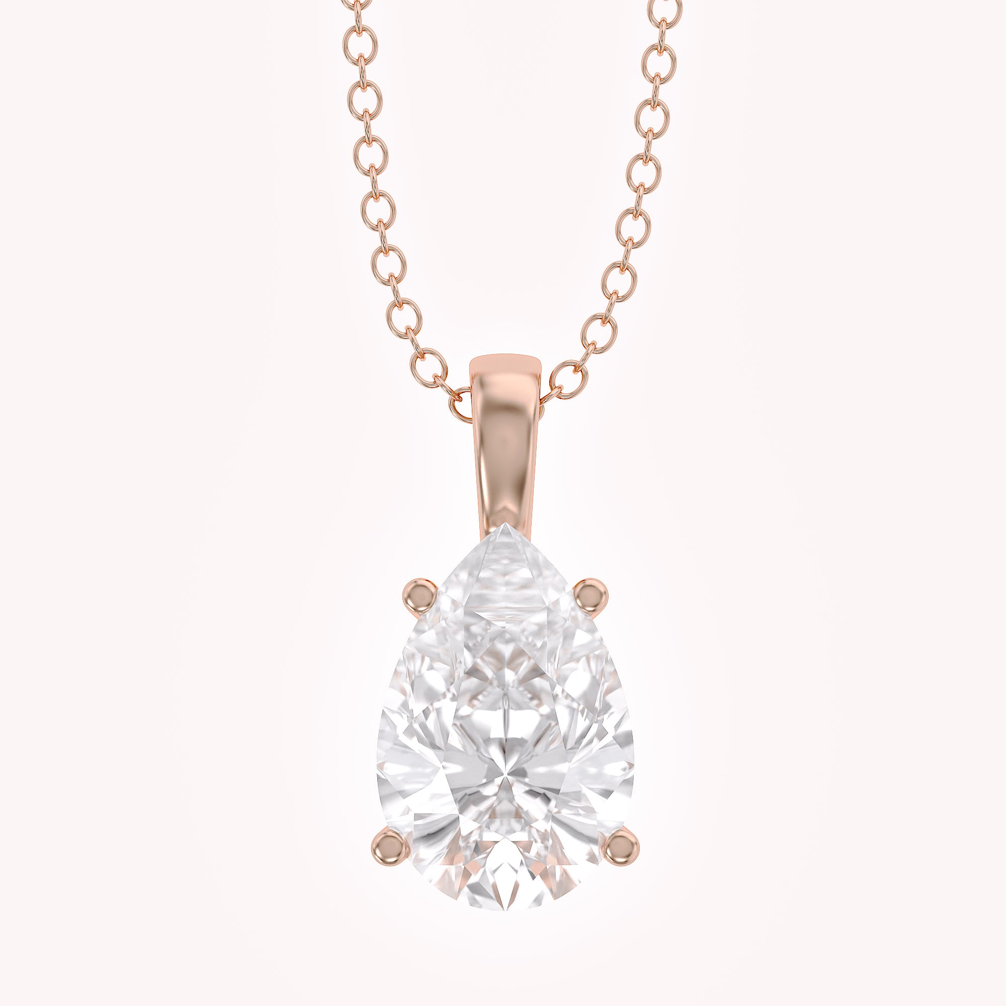 Celestia Pear Shape Lab Grown Diamond Solitaire Pendant Necklace