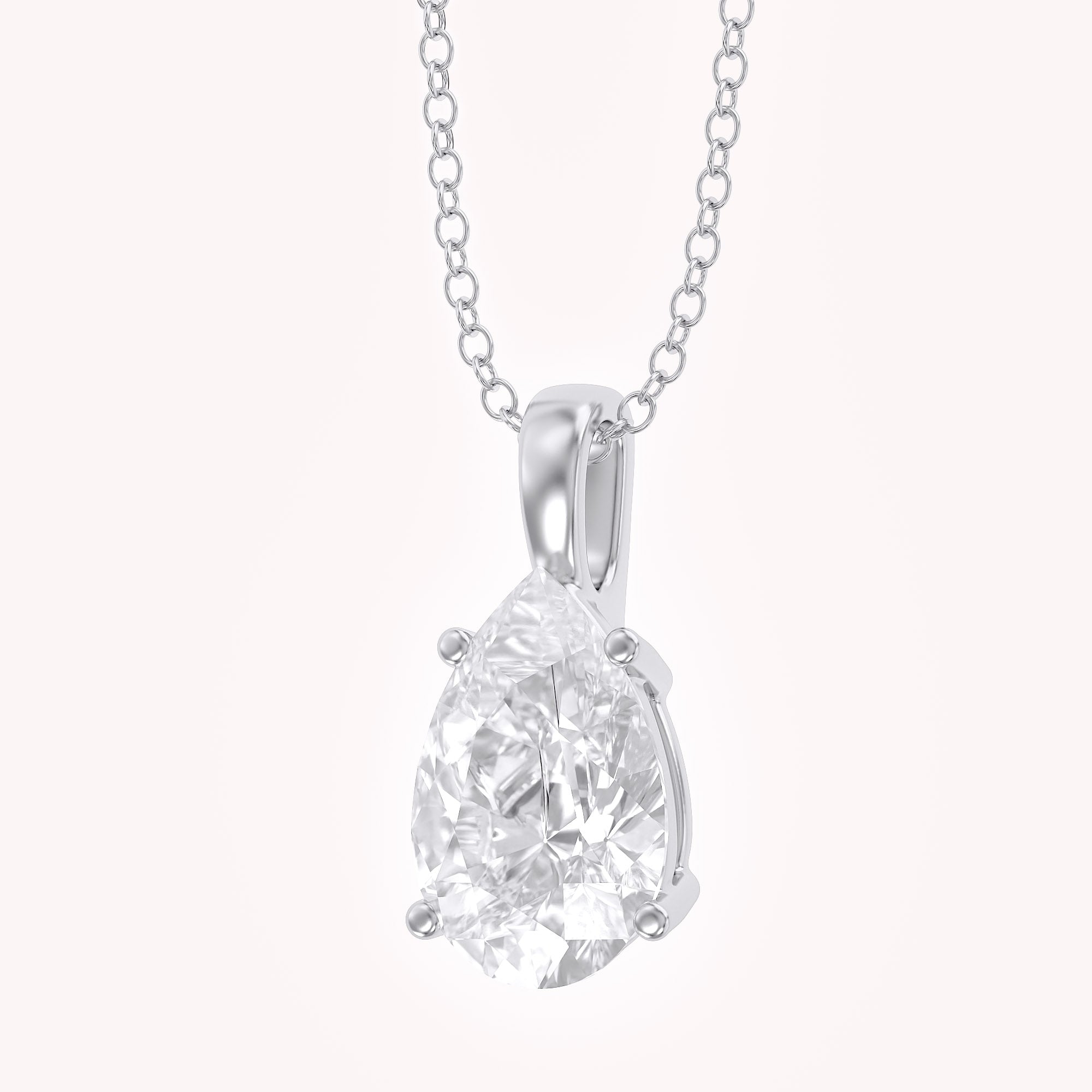 Celestia Pear Shape Lab Grown Diamond Solitaire Pendant Necklace