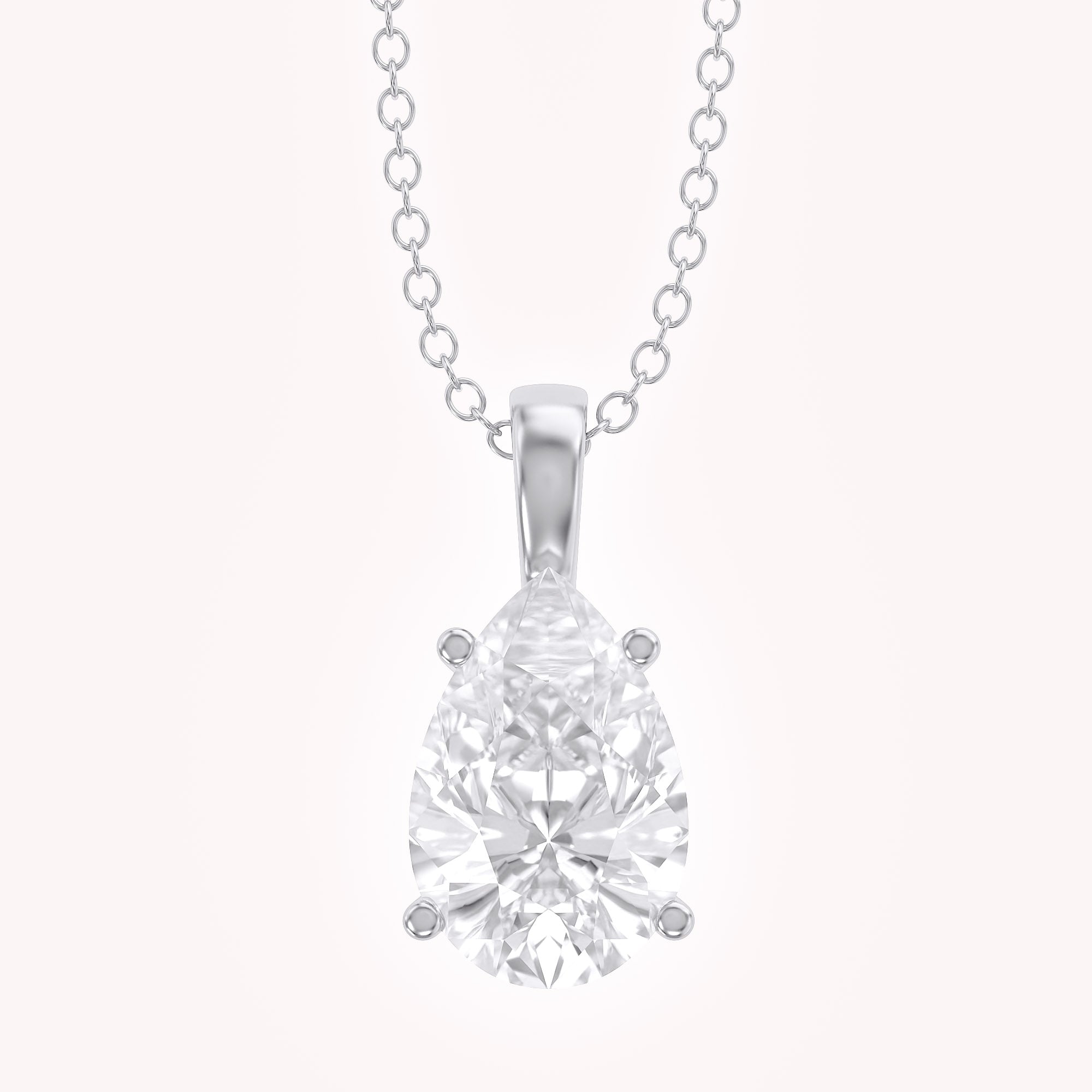 Celestia Pear Shape Lab Grown Diamond Solitaire Pendant Necklace