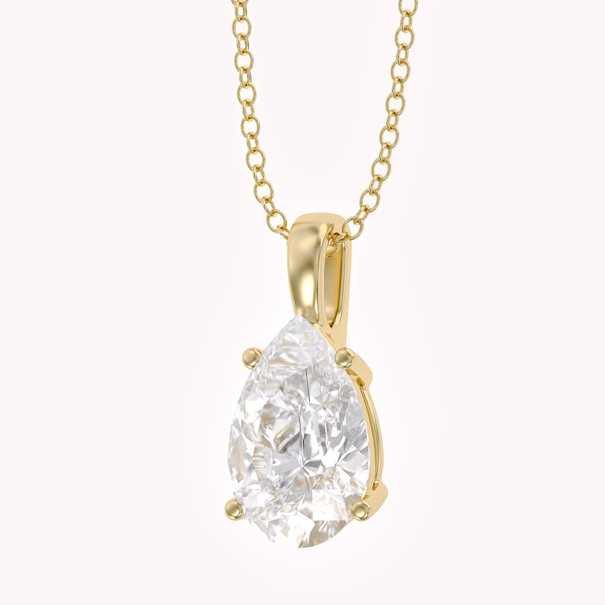 Celestia Pear Shape Lab Grown Diamond Solitaire Pendant Necklace