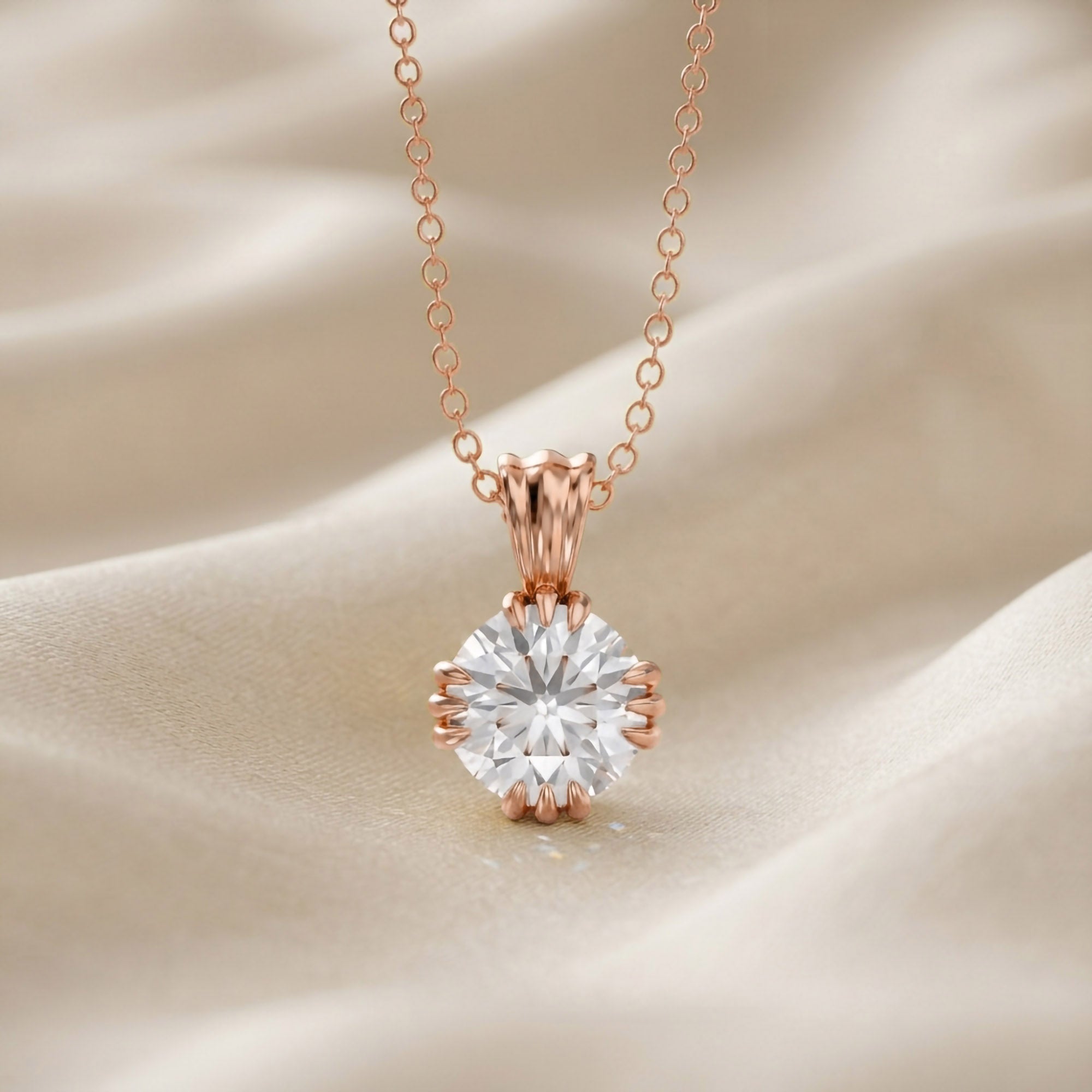 Trinity Lab Grown Diamond Solitaire Pendant Necklace for Women