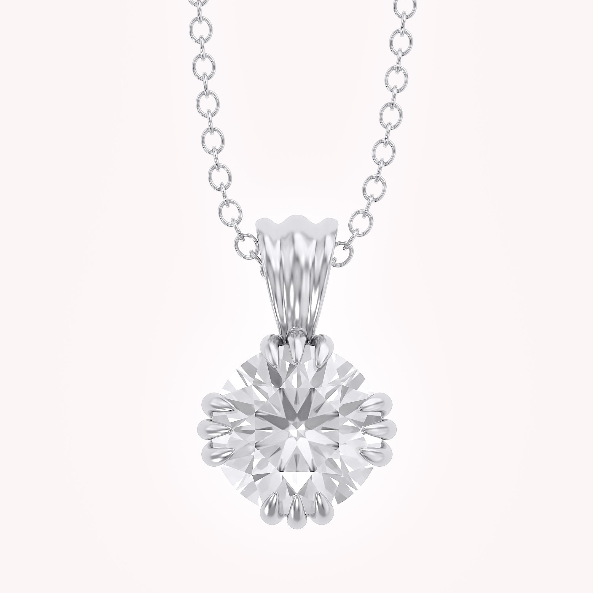 Trinity Lab Grown Diamond Solitaire Pendant Necklace for Women
