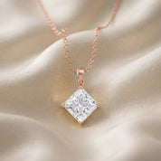 Elara Princess Lab Grown Diamond Solitaire Pendant Necklace