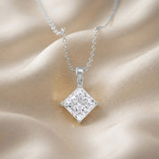 Elara Princess Lab Grown Diamond Solitaire Pendant Necklace