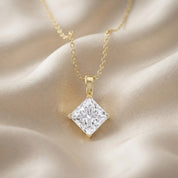Elara Princess Lab Grown Diamond Solitaire Pendant Necklace
