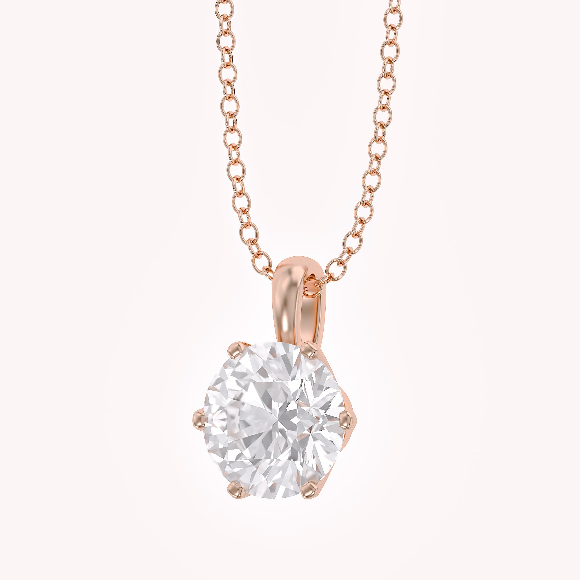 Celeste Round Solitaire Lab Grown Diamond Pendant Necklace