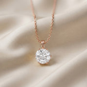 Celeste Round Solitaire Lab Grown Diamond Pendant Necklace