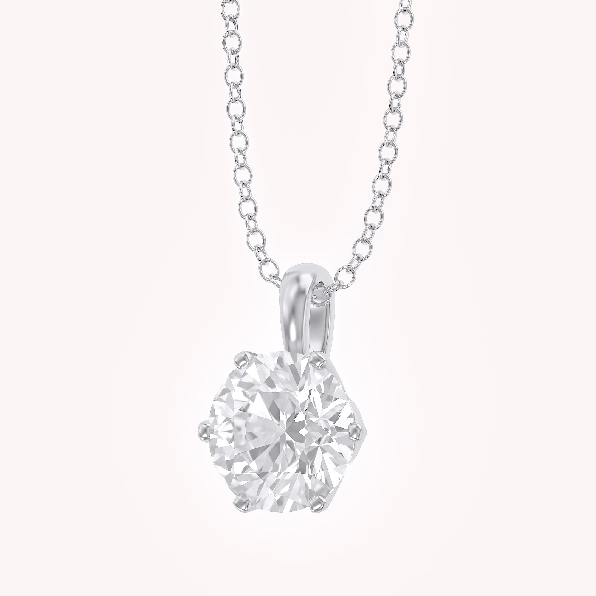 Celeste Round Solitaire Lab Grown Diamond Pendant Necklace