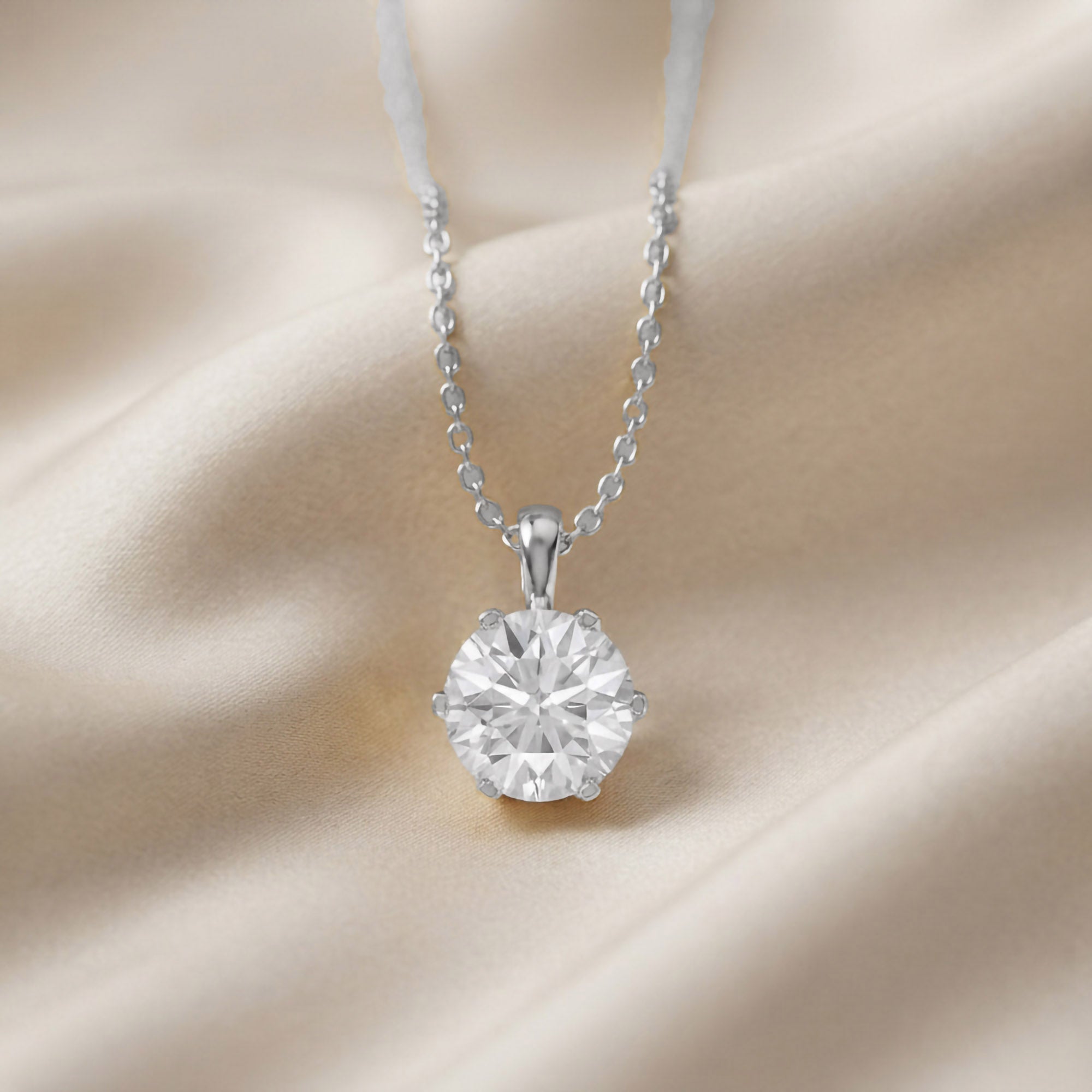 Celeste Round Solitaire Lab Grown Diamond Pendant Necklace