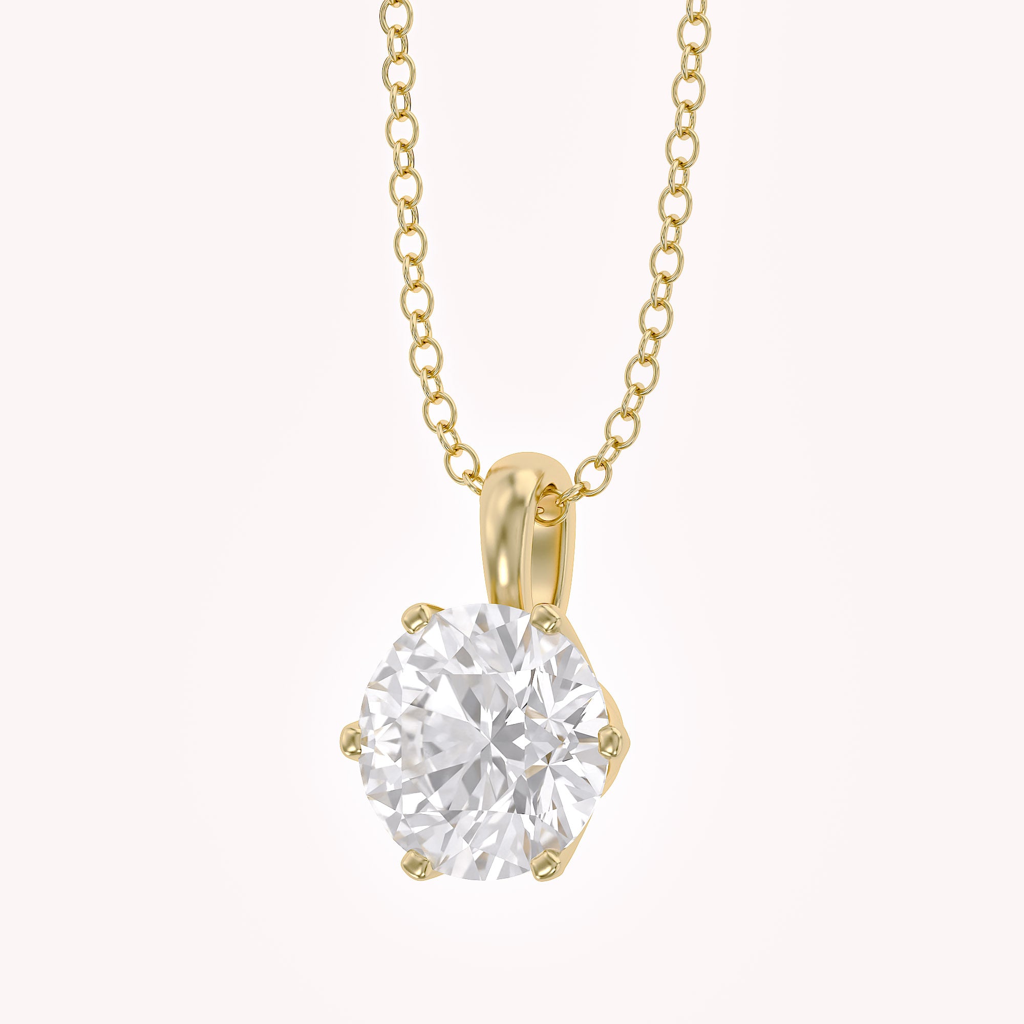 Celeste Round Solitaire Lab Grown Diamond Pendant Necklace