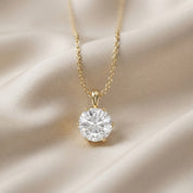 Celeste Round Solitaire Lab Grown Diamond Pendant Necklace
