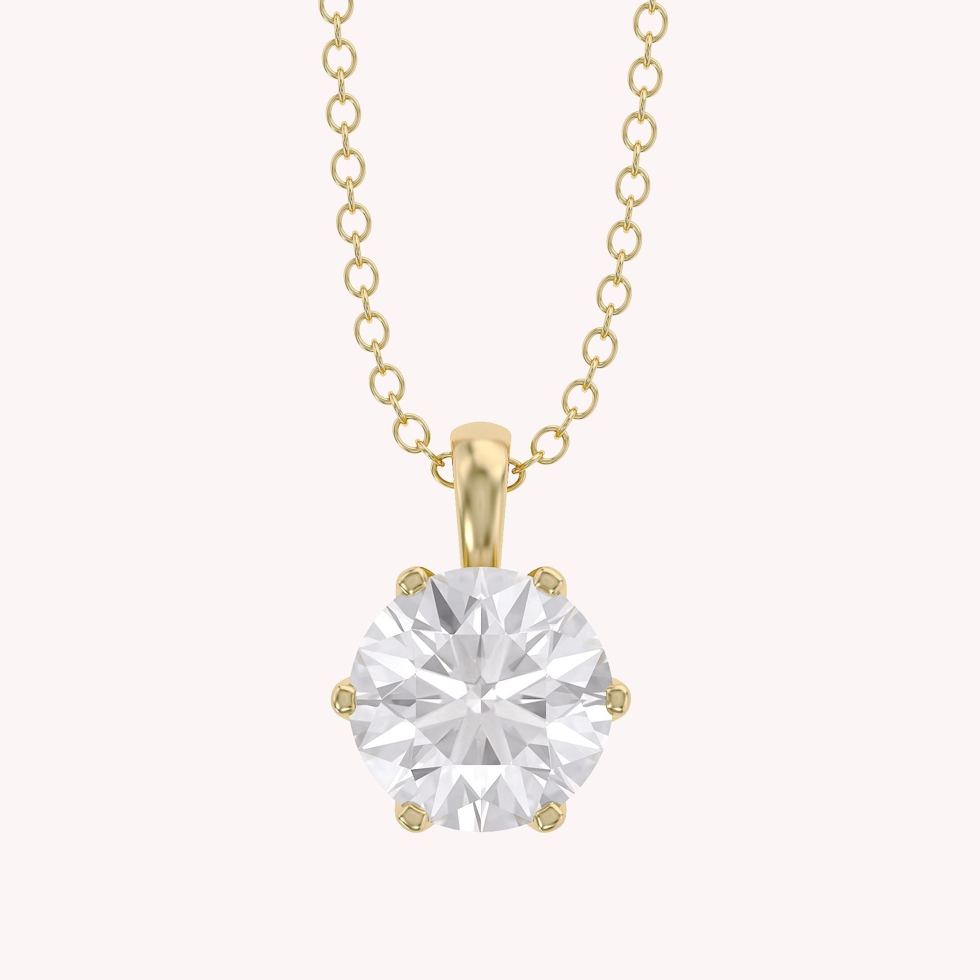 Celeste Round Solitaire Lab Grown Diamond Pendant Necklace