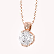 Celestine Lab Grown Diamond Bar Set Pendant Necklace