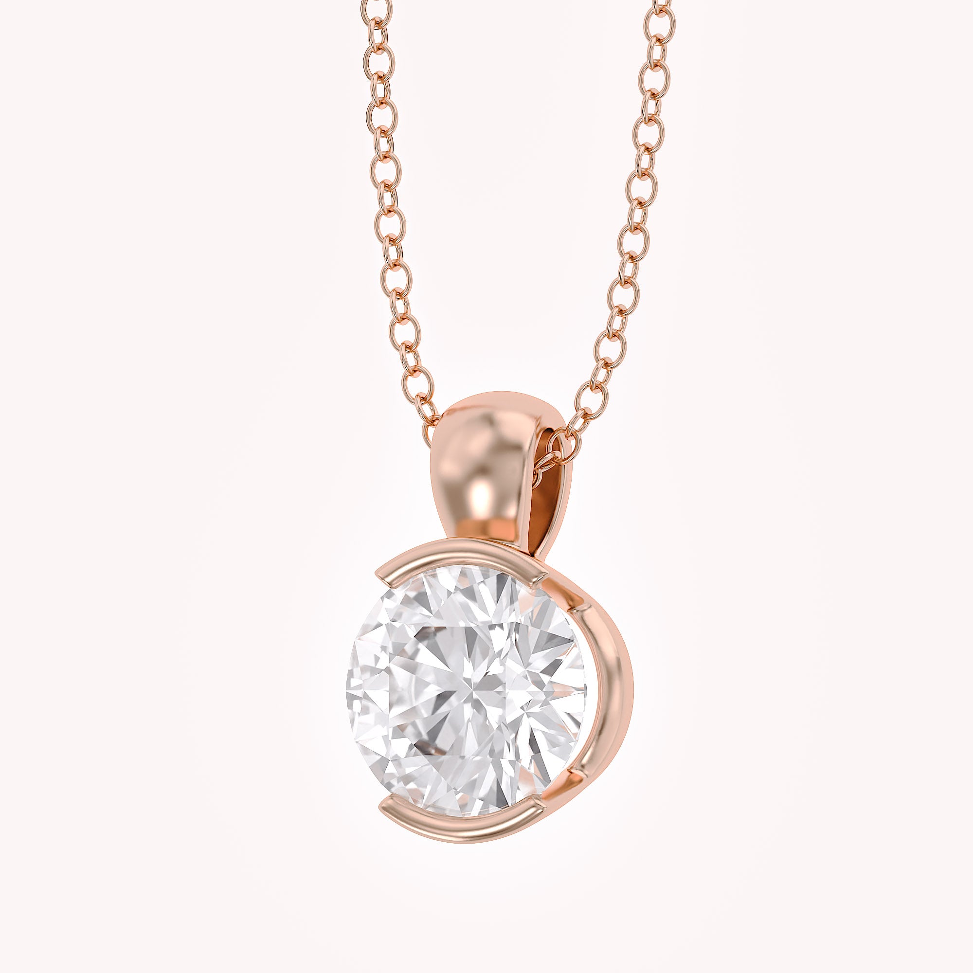 Celestine Lab Grown Diamond Bar Set Pendant Necklace