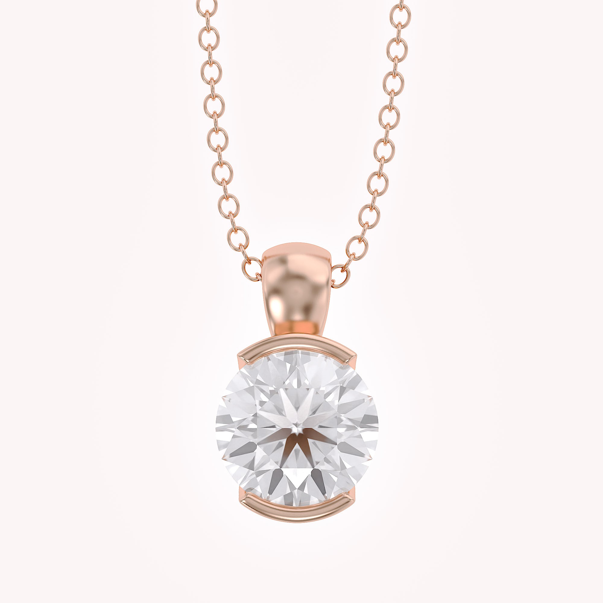 Celestine Lab Grown Diamond Bar Set Pendant Necklace