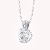 Celestine Lab Grown Diamond Bar Set Pendant Necklace
