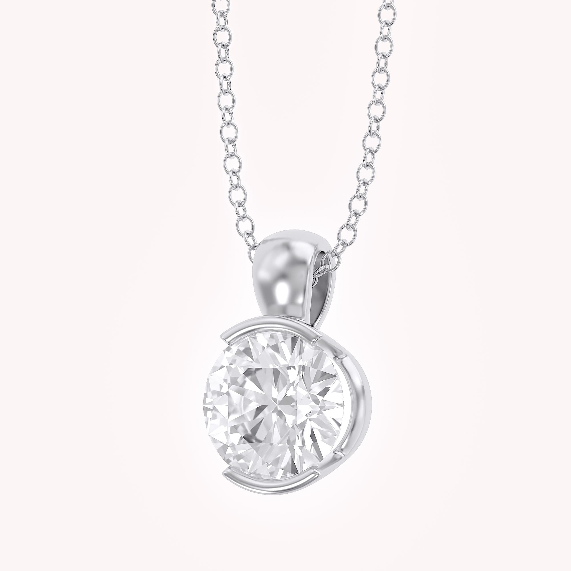 Celestine Lab Grown Diamond Bar Set Pendant Necklace