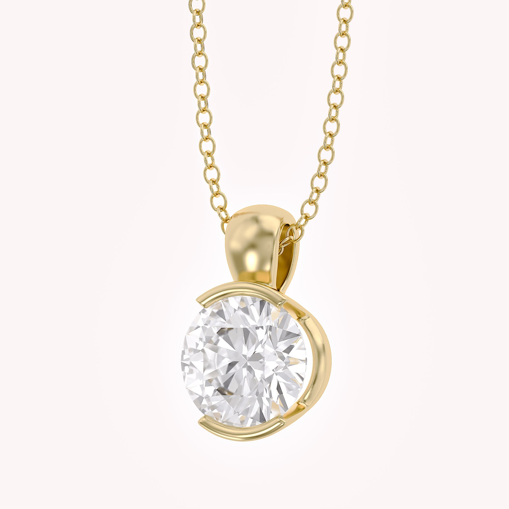 Celestine Lab Grown Diamond Bar Set Pendant Necklace