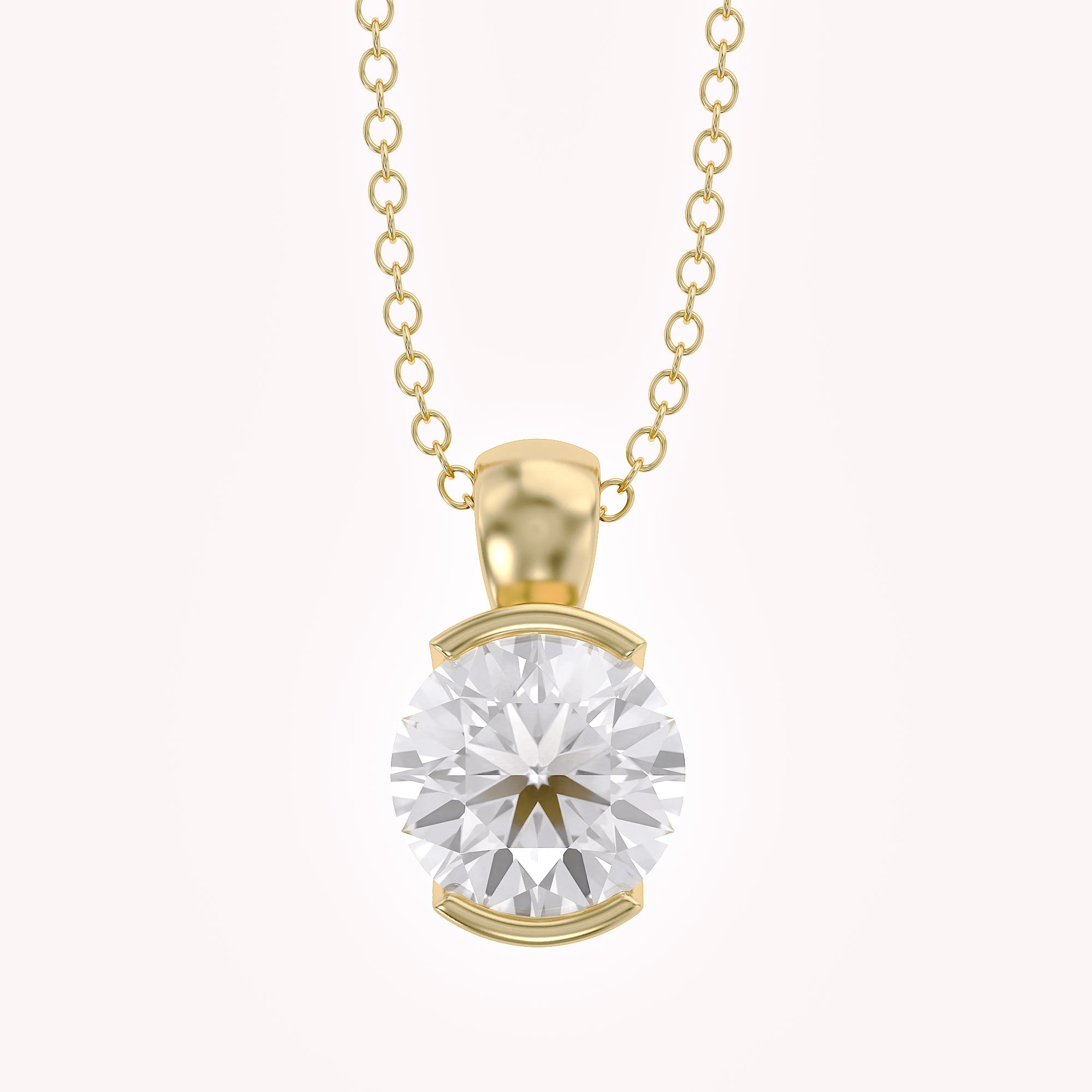Celestine Lab Grown Diamond Bar Set Pendant Necklace