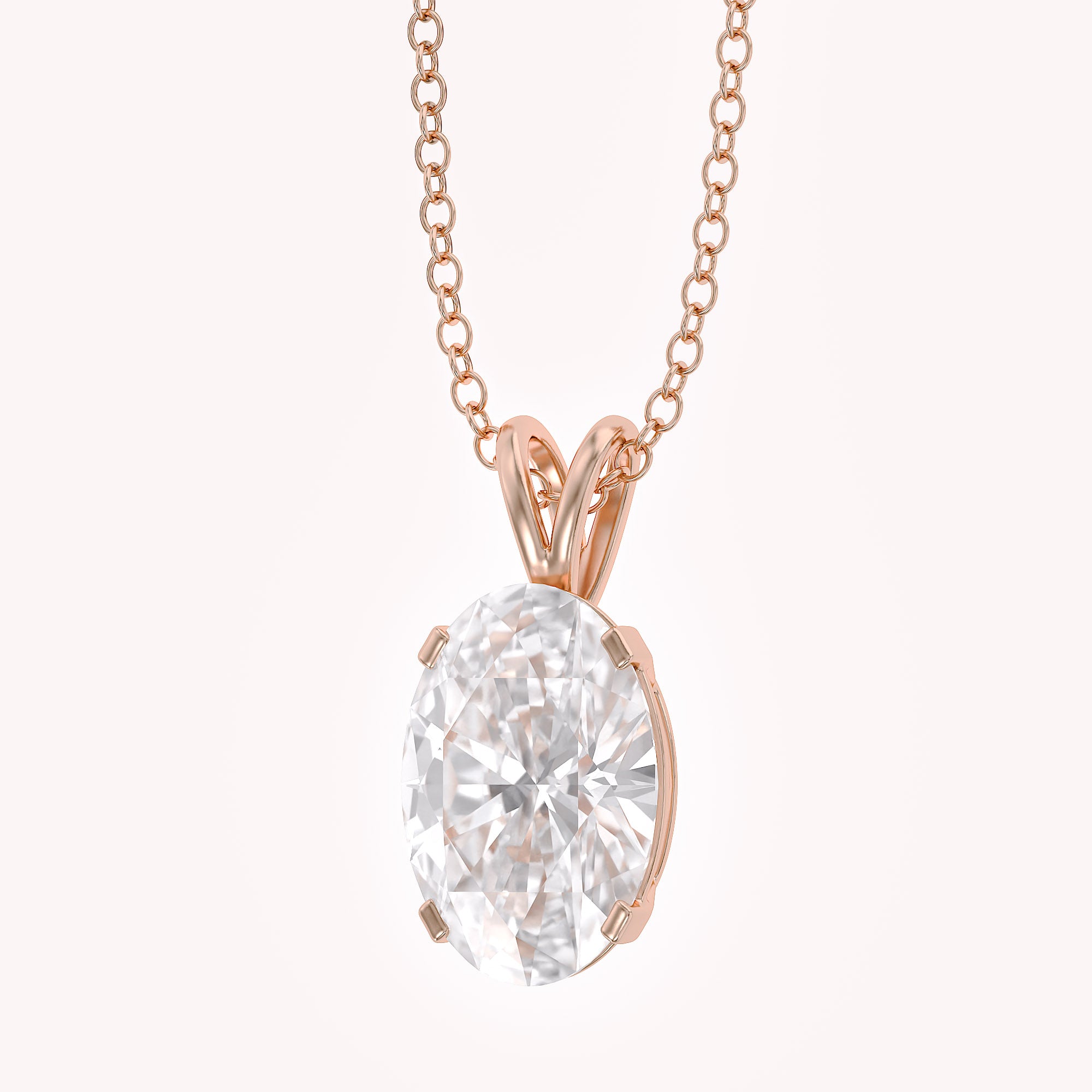 Celestia Oval Cut Lab Grown Diamond Pendant Necklec