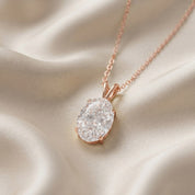 Celestia Oval Cut Lab Grown Diamond Pendant Necklec