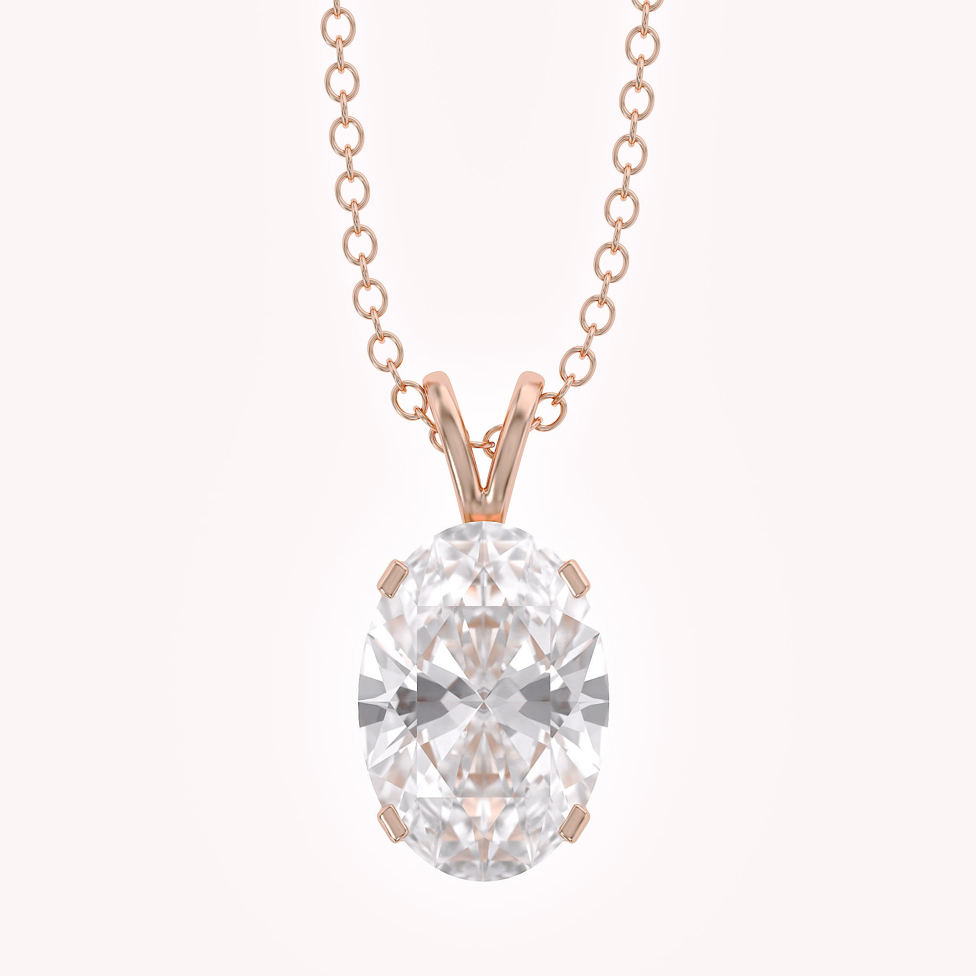 Celestia Oval Cut Lab Grown Diamond Pendant Necklec