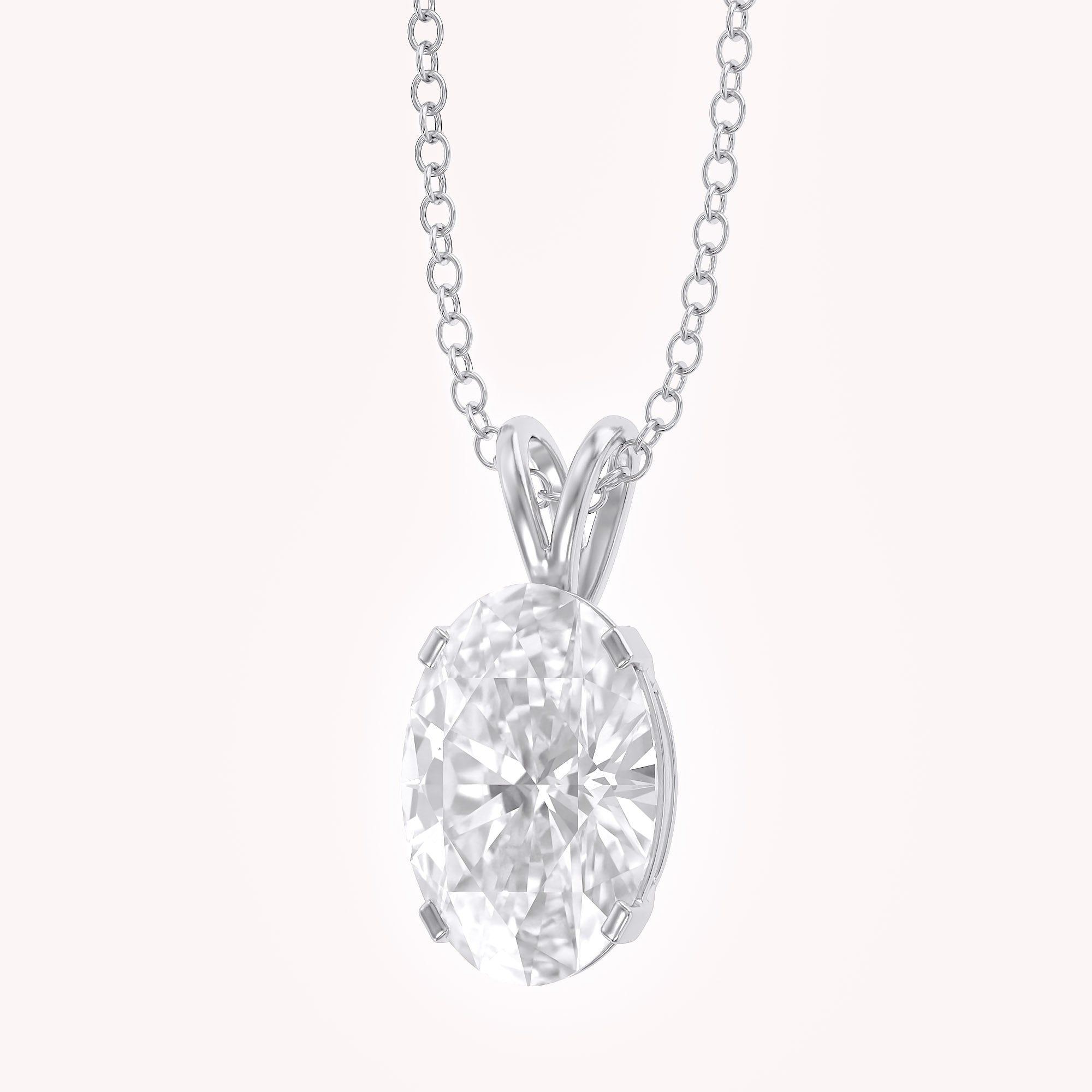 Celestia Oval Cut Lab Grown Diamond Pendant Necklec