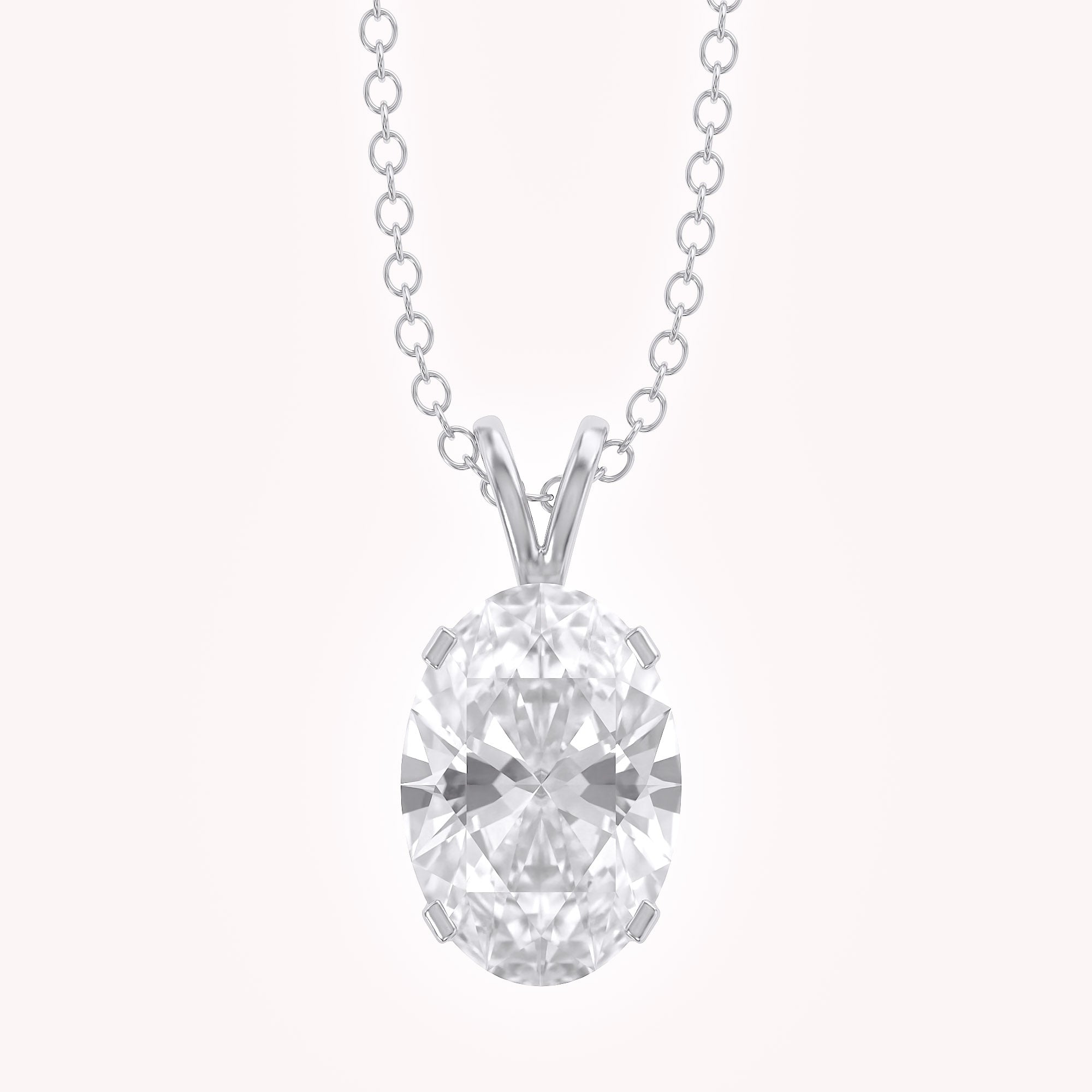 Celestia Oval Cut Lab Grown Diamond Pendant Necklec