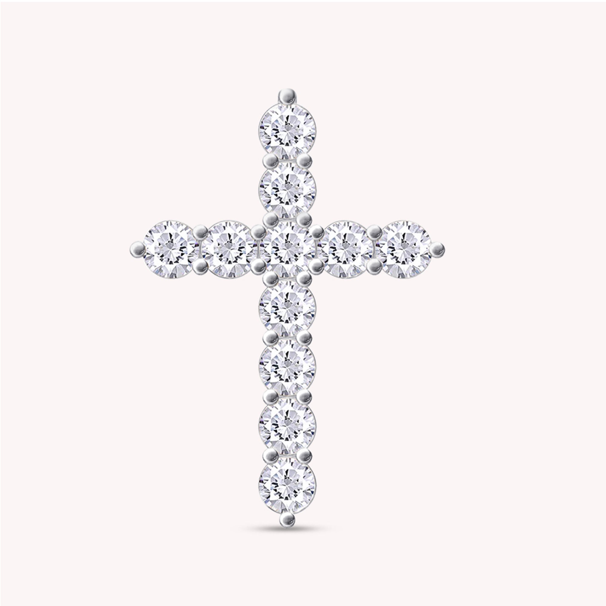 Cross Pendant In Lab Created Moissanite
