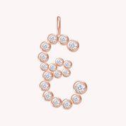 Personalized Initial Letter E Charm Pendant Without Chain In Lab Created Moissanite