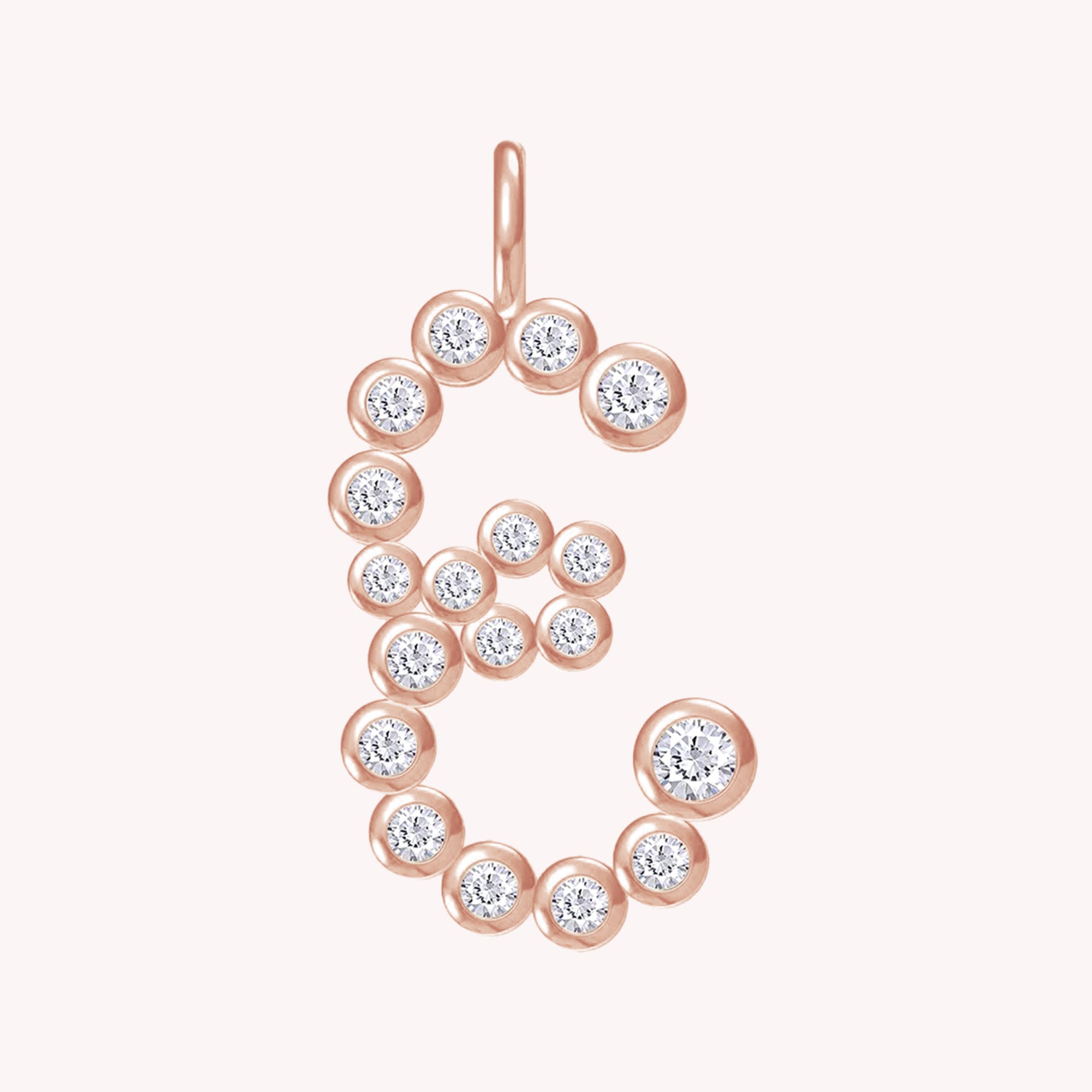 Personalized Initial Letter E Charm Pendant Without Chain In Lab Created Moissanite