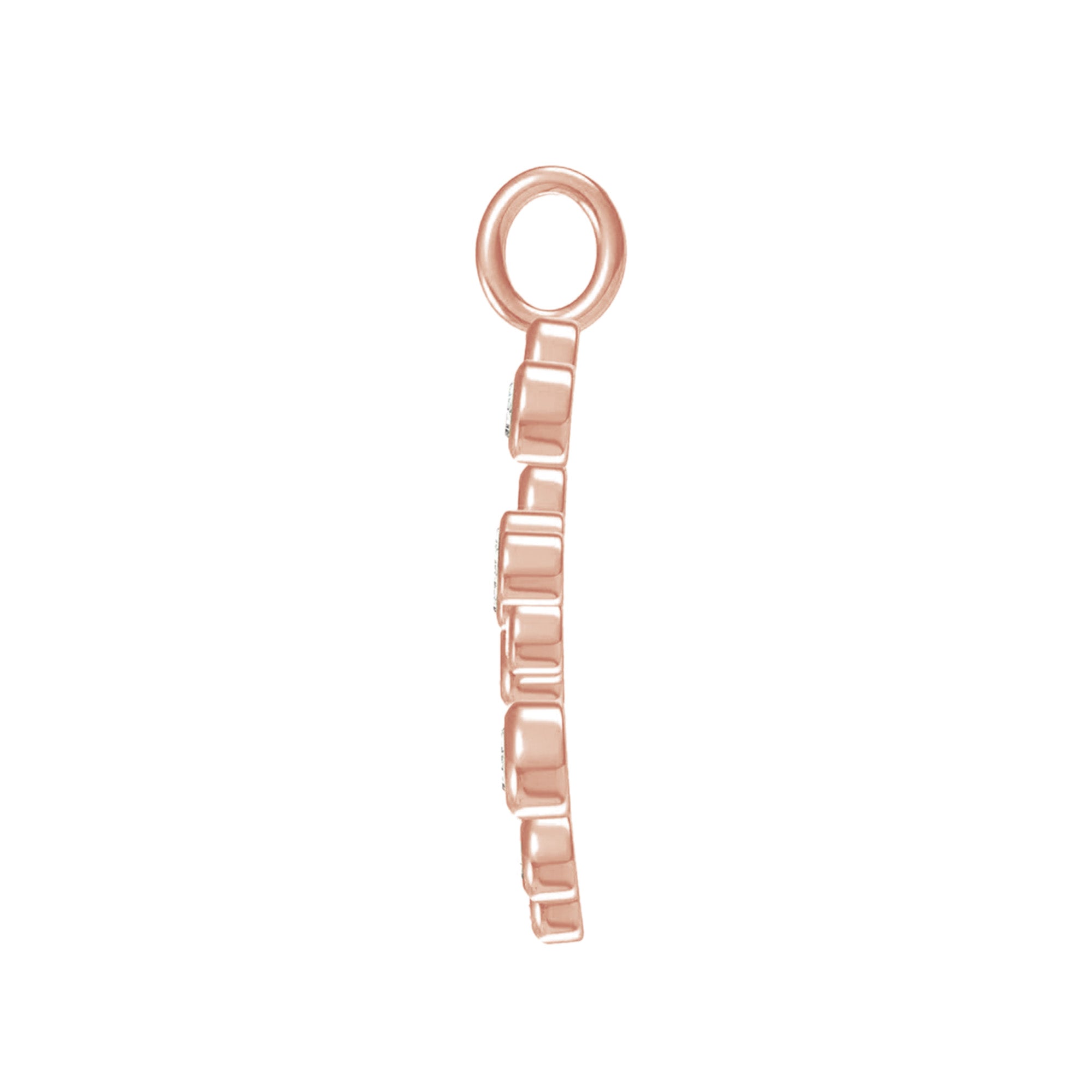 Personalized Initial Letter E Charm Pendant Without Chain In Lab Created Moissanite