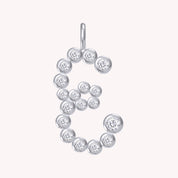 Personalized Initial Letter E Charm Pendant Without Chain In Lab Created Moissanite