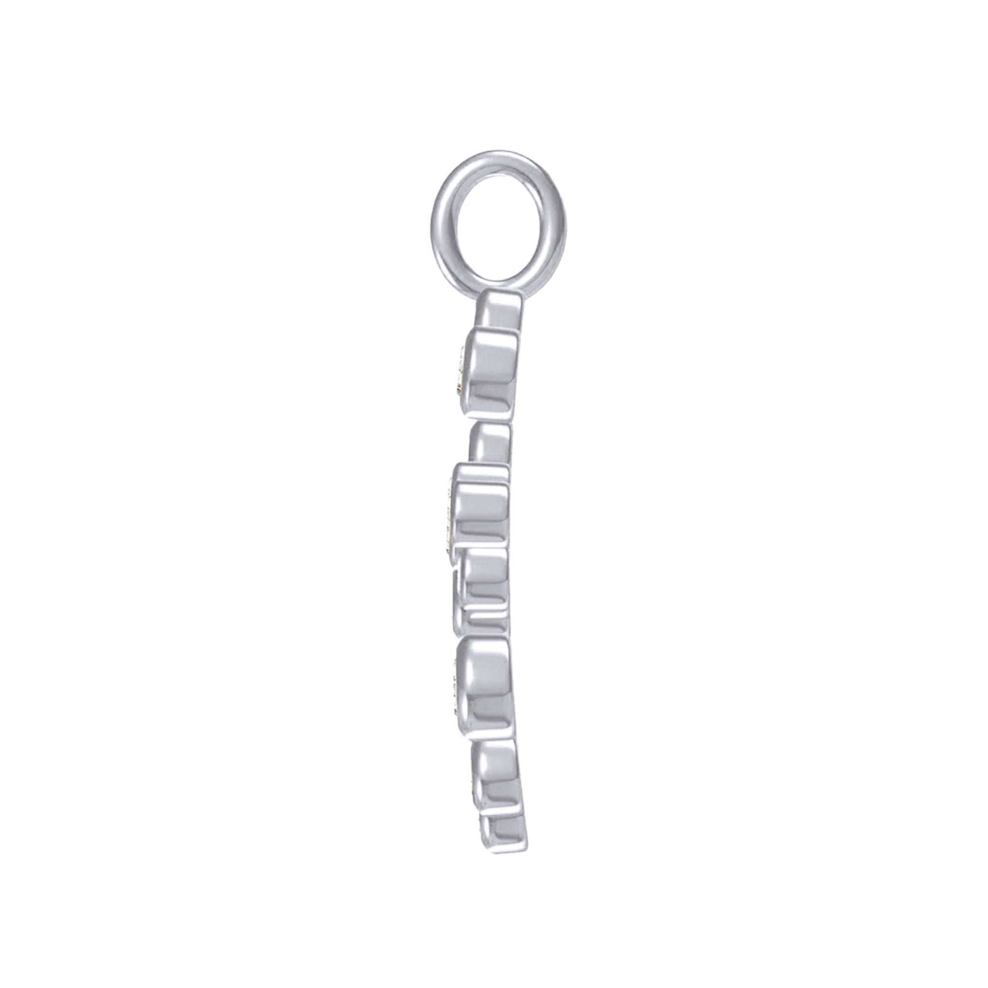 Personalized Initial Letter E Charm Pendant Without Chain In Lab Created Moissanite