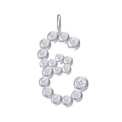 Personalized Initial Letter E Charm Pendant Without Chain In Lab Created Moissanite