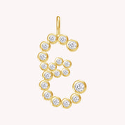 Personalized Initial Letter E Charm Pendant Without Chain In Lab Created Moissanite