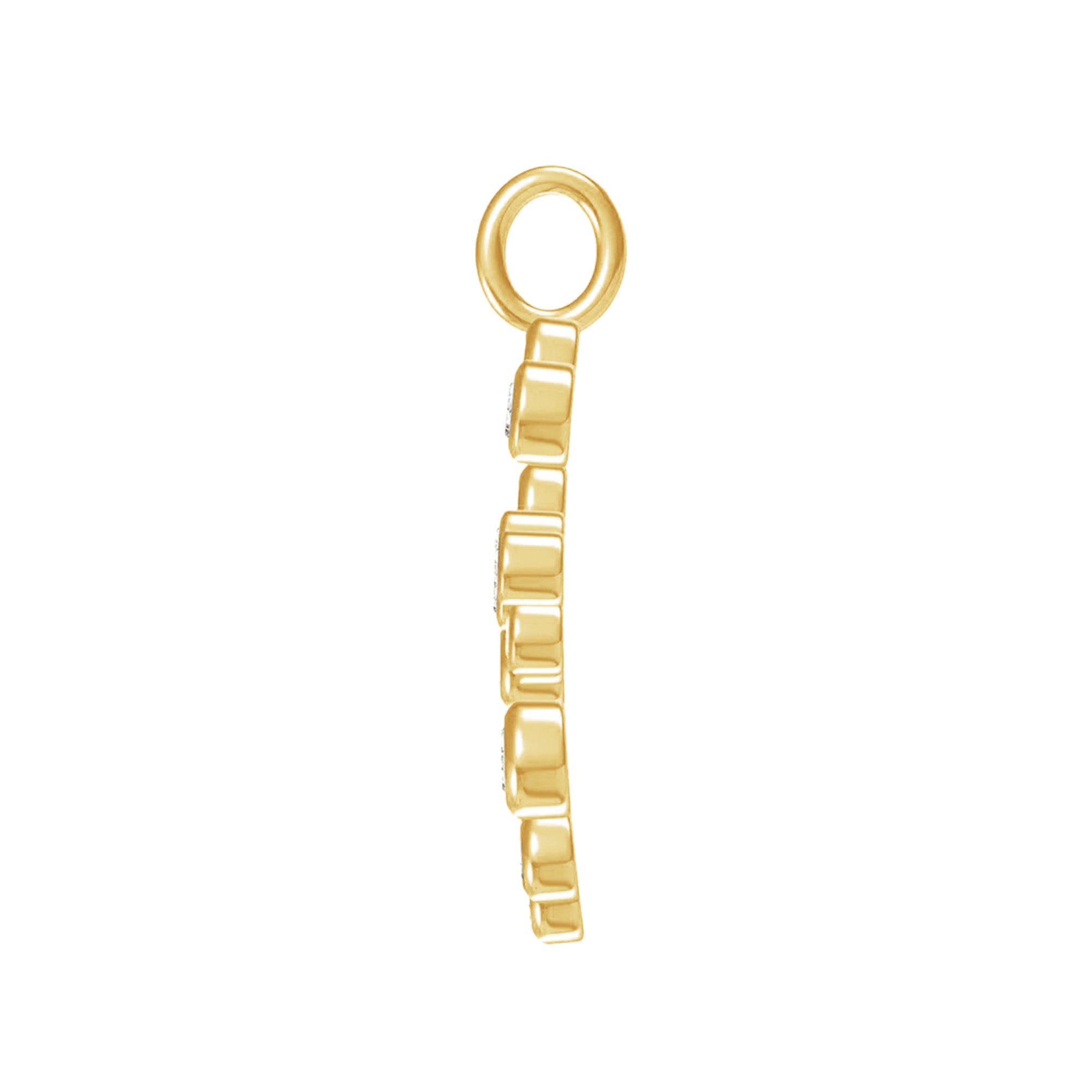 Personalized Initial Letter E Charm Pendant Without Chain In Lab Created Moissanite