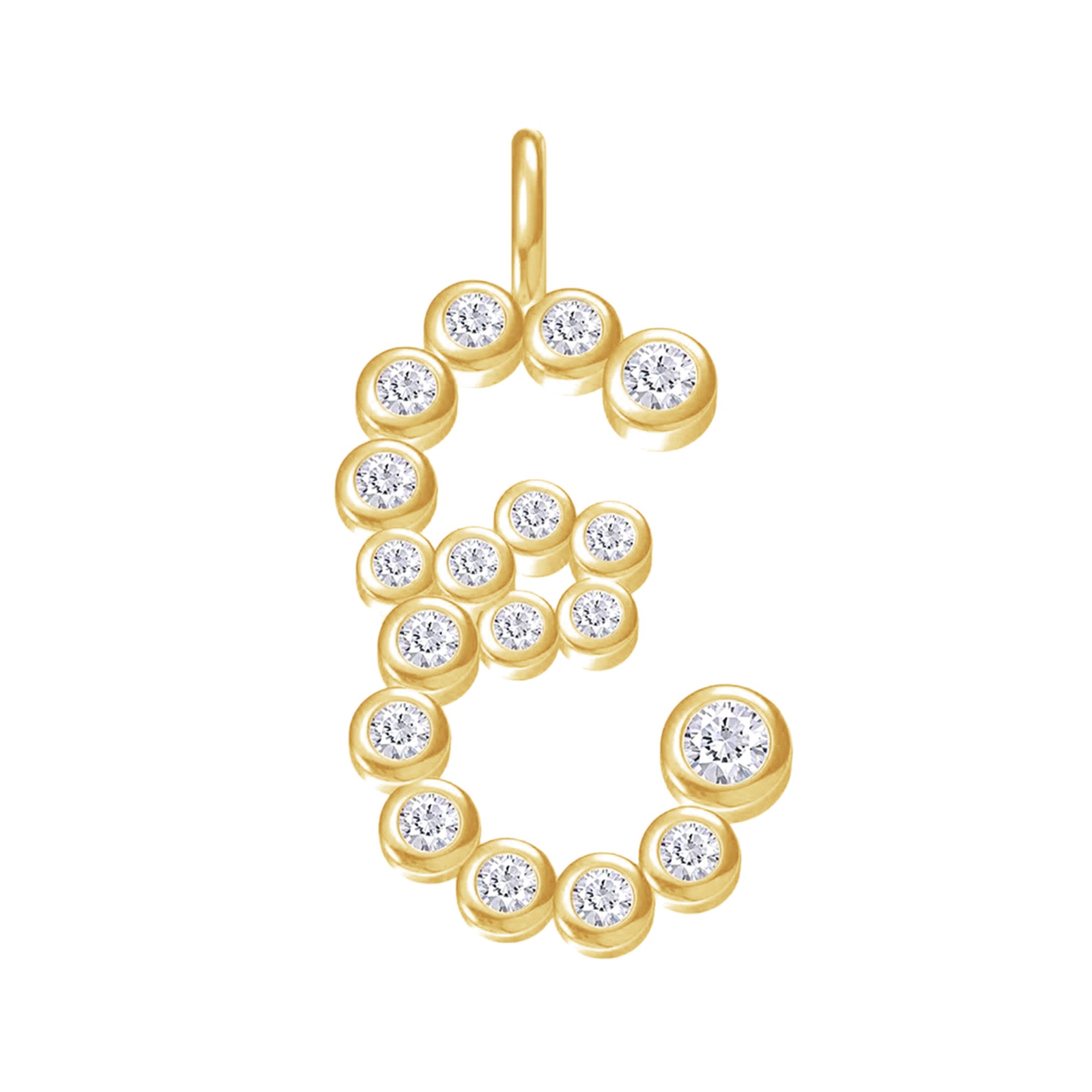Personalized Initial Letter E Charm Pendant Without Chain In Lab Created Moissanite