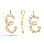 Personalized Initial Letter E Charm Pendant Without Chain In Lab Created Moissanite