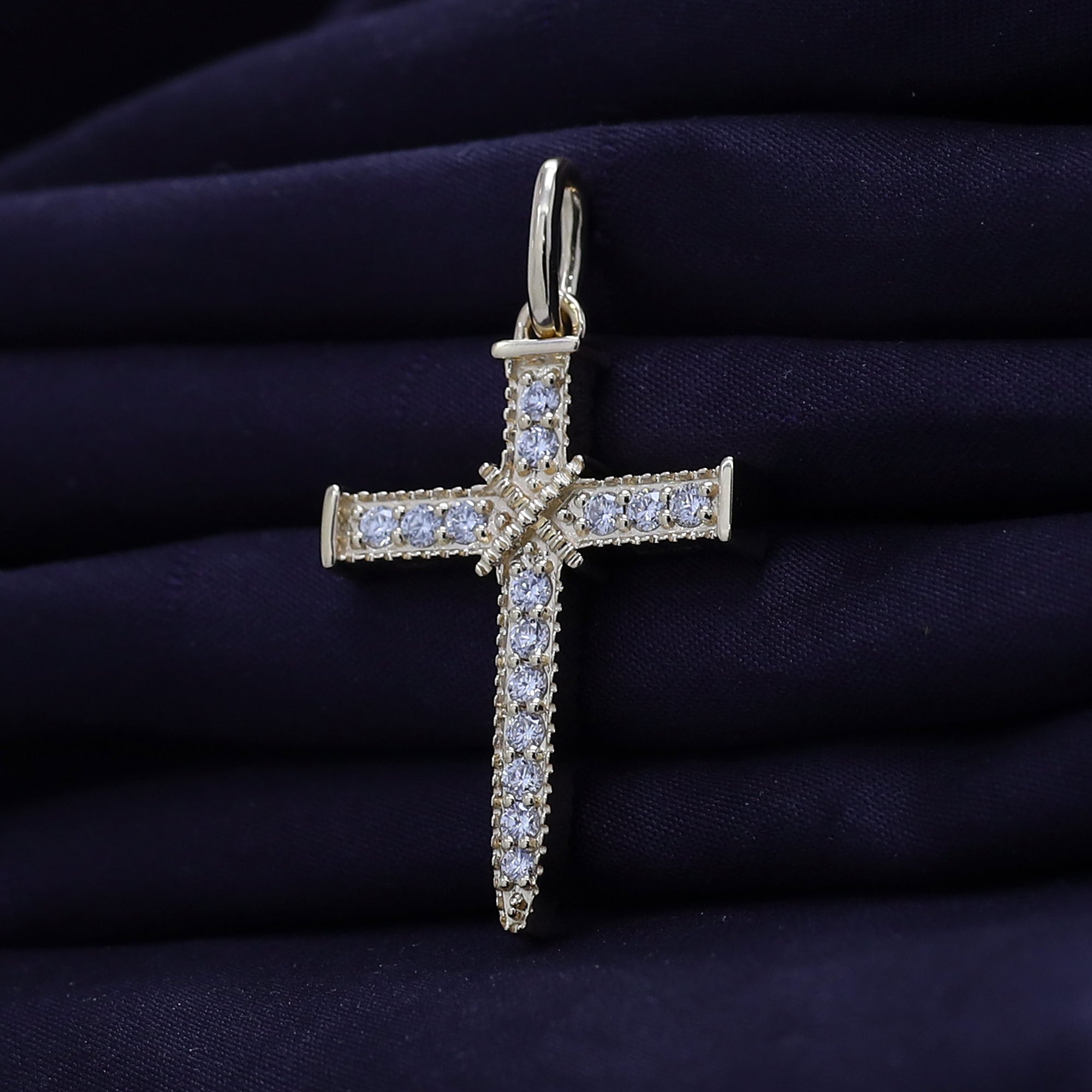 Black & White Lab Created Moissanite Jesus Christ Reversable Pendant